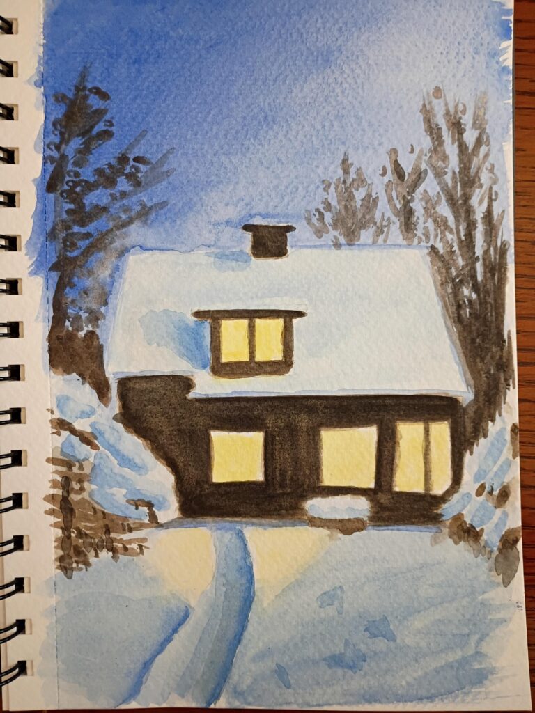 Snowy cabin