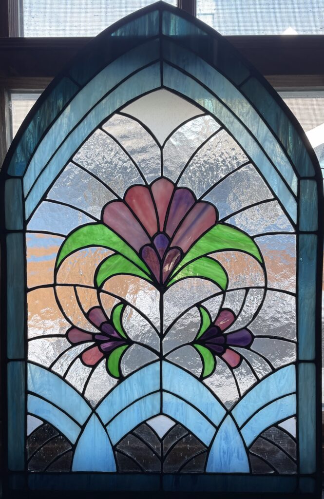 Stained Glass Panel – Art Deco Flowers